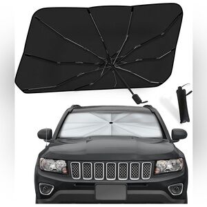 EcoNour Foldable Car🚗Windshield UV 240T Polyester Sun☀️Shade Large (55"x31")